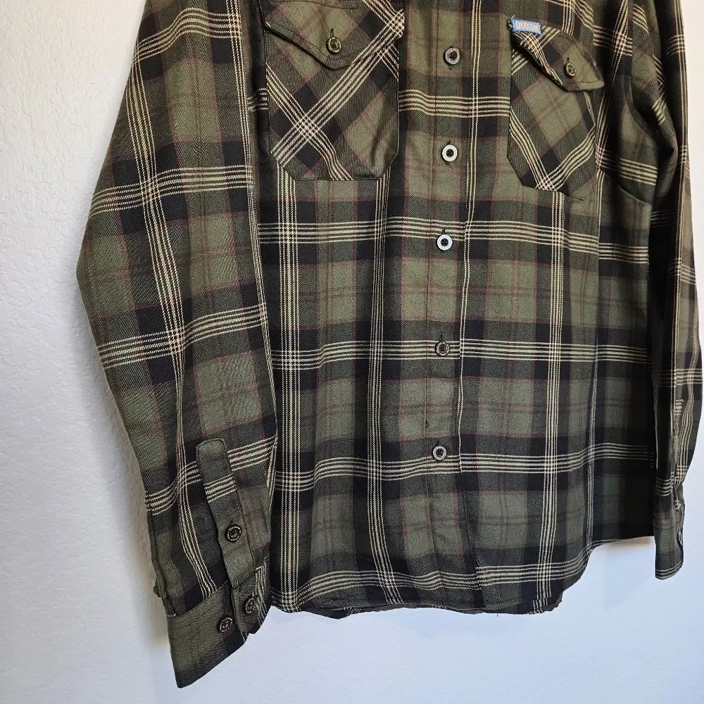 Dixxon | Green Beret Army Green Black Button Down Shirt Top Womens XL - Picture 4 of 9